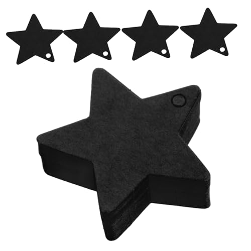 MUELODSIC 100 Stück handgefertigter Anhänger Taschen -Tags für Festdekorationen hängende Tags Acryl-Tags patriotische Sternausschnitte handgemachte Tags Sternkarte Papier Schwarz von MUELODSIC