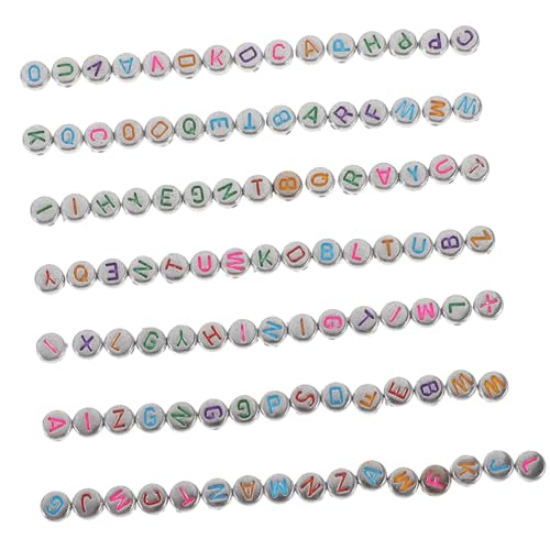 MUELODSIC 1000 Stück Buchstaben Perlen Transparent Acryl DIY Schmuckherstellung Armband Basteln Schlüsselanhänger Zubehör Silber und Bunte Buchstaben Perlen für Kreative Handarbeiten von MUELODSIC
