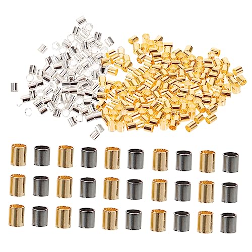 MUELODSIC 1000Stücke Crimp Perlen Schmuckperlen für DIY Armbänder für Schmuckherstellung und Bastelprojekte Handwerkskunst mit Glatten von MUELODSIC