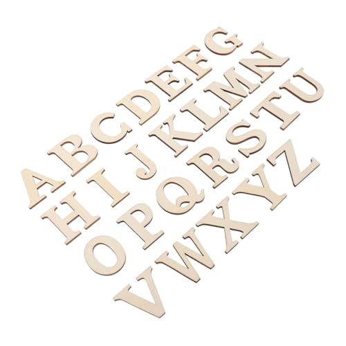 MUELODSIC 100Stücke DIY Holzbuchstaben Graffiti Buchstabenausschnitte Unvollendete Holzdekoration für Handarbeiten Partyzubehör und Anhänger von MUELODSIC