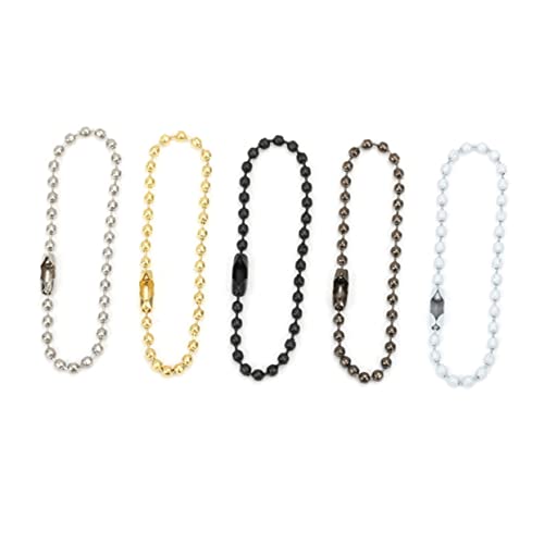 MUELODSIC 100Stücke Einstellbare Metallkette mit Kugelverbinder für Schlüsselanhänger und Schmuckherstellung Stahlkette von MUELODSIC