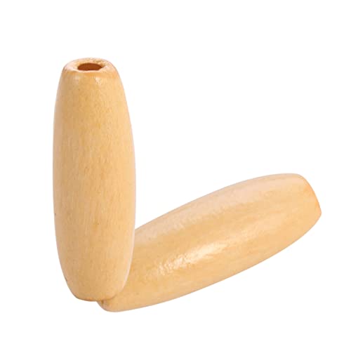 MUELODSIC 100Stücke Pack Olivenförmige Holzperlen für DIY Schmuckherstellung Natürliche und Umweltfreundliche Perlen für Bastelprojekte und Designs von MUELODSIC