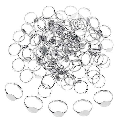 MUELODSIC 100Stücke Verstellbare Fingerringe DIY Ring Rohlinge Langlebiger für Schmuckherstellung Handwerk Persönliche Designs und von MUELODSIC