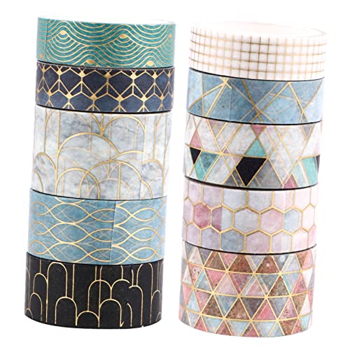MUELODSIC 10Rollen Washi Tape Japanische Papierbänder für Scrapbooking und Journaling Dekoratives Klebeband für Projekte Abnehmbar und Rückstandsfrei für von MUELODSIC