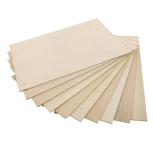 MUELODSIC 10Stücke Balsaholzplatten Unvollendete Holzplatten für DIY Projekte Glatte Sperrholzplatten für Bastelarbeiten für Modellbau und Hobbys MUELODSIC 10Stücke Balsaholzplatten Unvollendete Holzplatten für DIY Projekte Glatte Sperrholzplatten für Bastelarbeiten für Modellbau und Hobbys von MUELODSIC