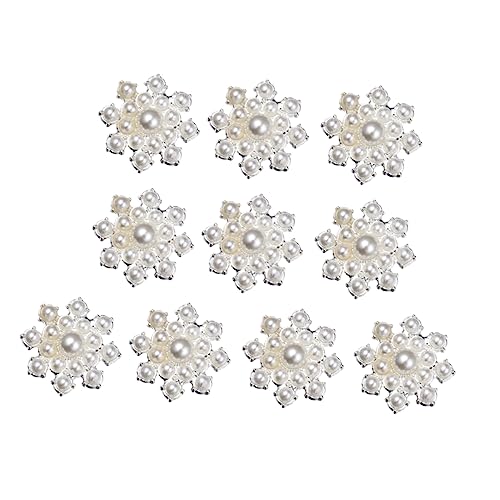 MUELODSIC 10Stücke Blumenform Perlen Aufnäher Dekoration für DIY Bastelprojekte Silberne Patches für Hochzeitsdekoration und Geschenkideen Handwerkszubehör für Kunstunterricht von MUELODSIC