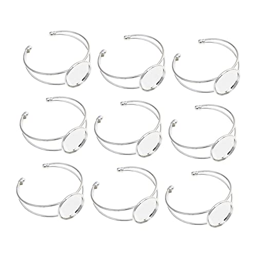MUELODSIC 10Stücke DIY Armband Lünette Verstellbare Basis für Schmuckherstellung für Harz und Personalisierte Designs MUELODSIC 10Stücke DIY Armband Lünette Verstellbare Basis für Schmuckherstellung für Harz und Personalisierte Designs von MUELODSIC