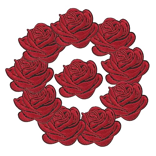 MUELODSIC 10Stücke Dekorative Stickerei Patches Bügelbilder für Kleidung DIY Reparaturflecken für Jeans Taschen und Textilien Vielseitig Einsetzbar für Projekte von MUELODSIC