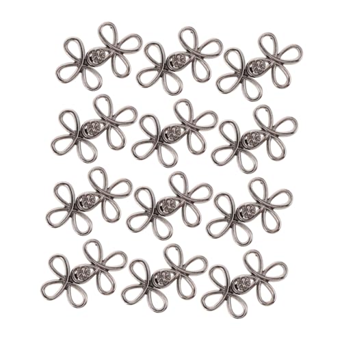 MUELODSIC 12 Paare Pärchen Vintage Metallknöpfe für Kleidung Retro Chinesische Cheongsam Verschlüsse aus Metall Vielseitige Nähknöpfe für Mäntel Umhänge Traditionelle und Moderne Kleidung von MUELODSIC