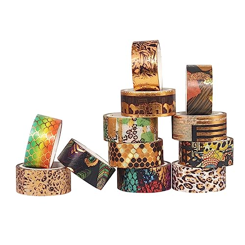 MUELODSIC 12 Rollen Washi Tape mit Bunten Tiermustern Breit Selbstklebendes Reißfestes Scrapbook Klebeband für DIY Basteln Geschenkverpackung Planer und Partydekoration von MUELODSIC