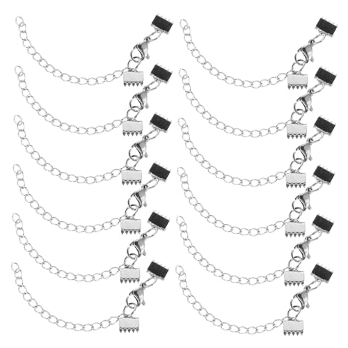 MUELODSIC 12 Stück Halskettenverbindungsverbesserungszubehör DIY-Schmuckfunde Bandenden crimpen Zubehör zur Schmuckherstellung Choker machen Erkenntnisse Rostfreier Stahl Silber MUELODSIC 12 Stück Halskettenverbindungsverbesserungszubehör DIY-Schmuckfunde Bandenden crimpen Zubehör zur Schmuckherstellung Choker machen Erkenntnisse Rostfreier Stahl Silber von MUELODSIC
