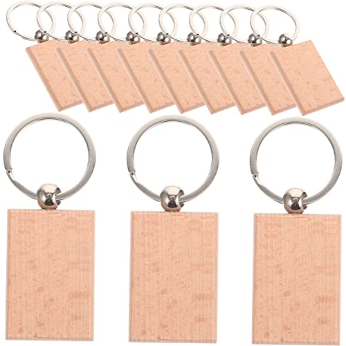 MUELODSIC 12 Stück Holz Schlüsselanhänger Rohlinge DIY Handwerksmaterial zum Bemalen und Gravieren Leichgewichtige und Langlebige Holz Schlüsselringe für Kreative Projekte und von MUELODSIC