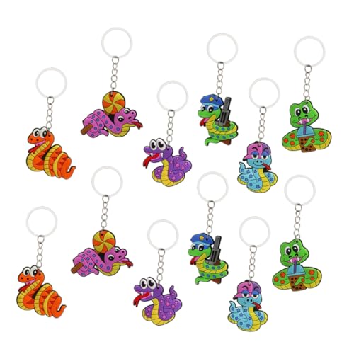MUELODSIC 12 Stück Teiliges Buntes Cartoon schlange Schlüsselanhänger Leichtes Dekoratives Taschenanhänger Geschenk für Freunde Praktische Schlüsselorganisation und Süße Accessoire für von MUELODSIC