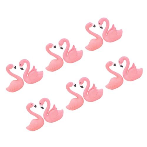 MUELODSIC 12 Stück Teiliges Flamingo Deko Offenen und Geschlossenen Flügeln Niedliche Micro Landschaft Tortendekoration Vielseitig als Auto Wohnaccessoire Geeignet Attraktive Geburtstags von MUELODSIC