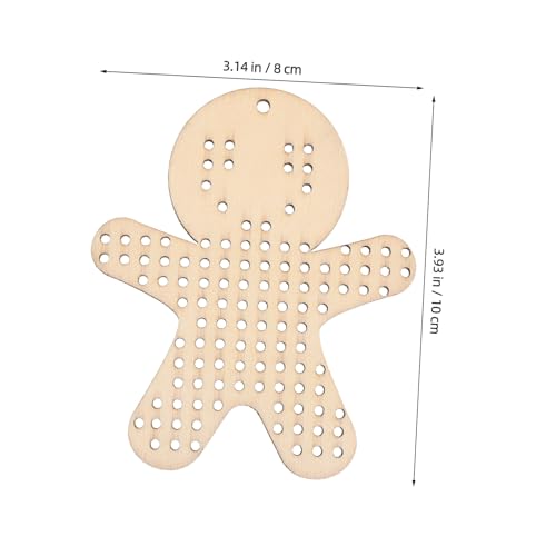 MUELODSIC 12 Stück Teiliges Holzanhänger zum Besticken Rohlinge Lebkuchenmann Form Natürliche Holzplatte Langlebig und Nachhaltig für Diy Kreuzstich Weihnachtsdeko und Kreative von MUELODSIC