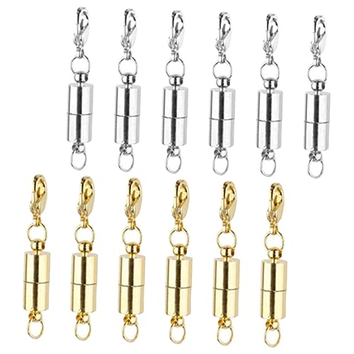 MUELODSIC 12 Stück Teiliges Magnetische Lobster Clips für Schmuck DIY Verschlüsse Magnetverschlüsse für und Armbänder Gold und Silber Langlebig und Elegant von MUELODSIC
