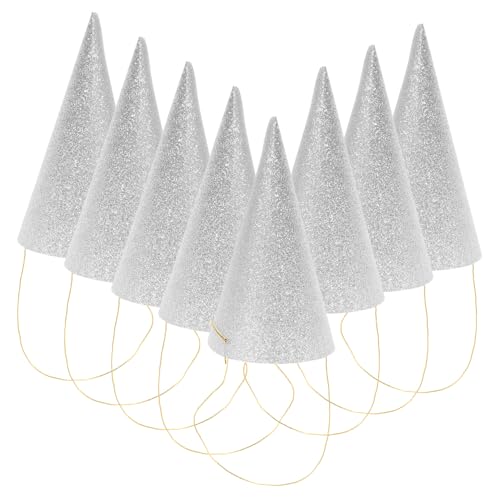 MUELODSIC 12 Stück Teiliges Partyhut Silber mit Glitzer Kleine Geburtstagsmützen für Erwachsene Königliche und Designs Verstellbarer Sitz für Mädchen und Jungen Festliche MUELODSIC 12 Stück Teiliges Partyhut Silber mit Glitzer Kleine Geburtstagsmützen für Erwachsene Königliche und Designs Verstellbarer Sitz für Mädchen und Jungen Festliche von MUELODSIC