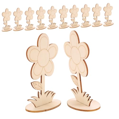 MUELODSIC 12 Stück Teiliges Unbemalter Holzblumen zum Bemalen Glatte Oberfläche Leichte Holzdekorationen für DIY Bastelprojekte Geeignet für Frühling Hochzeit Geburtstag und Kreative von MUELODSIC