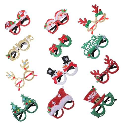 MUELODSIC 12 Stück Teiliges Weihnachtsbrillen Partybrillen mit Festlichem Design Fotorequisiten für Weihnachtsfeiern Modische Xmas Brillen für Erwachsene für Weihnachtsdekoration und MUELODSIC 12 Stück Teiliges Weihnachtsbrillen Partybrillen mit Festlichem Design Fotorequisiten für Weihnachtsfeiern Modische Xmas Brillen für Erwachsene für Weihnachtsdekoration und von MUELODSIC