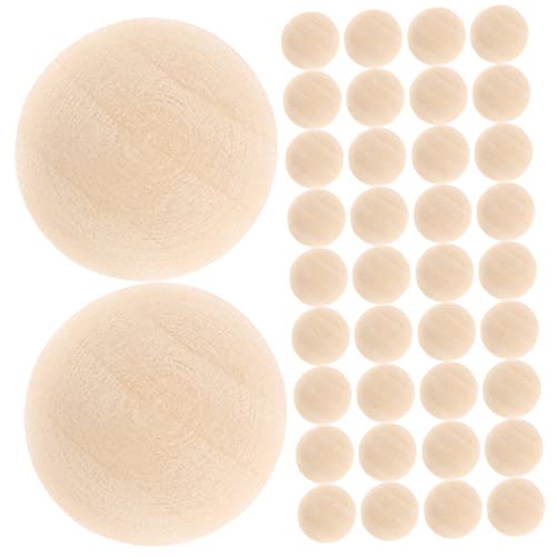 MUELODSIC 120Stücke Unvollendete Holzperlen Halbe Holzkugeln für DIY Basteln Leicht und Langlebig für Handwerksprojekte und Dekorationen von MUELODSIC