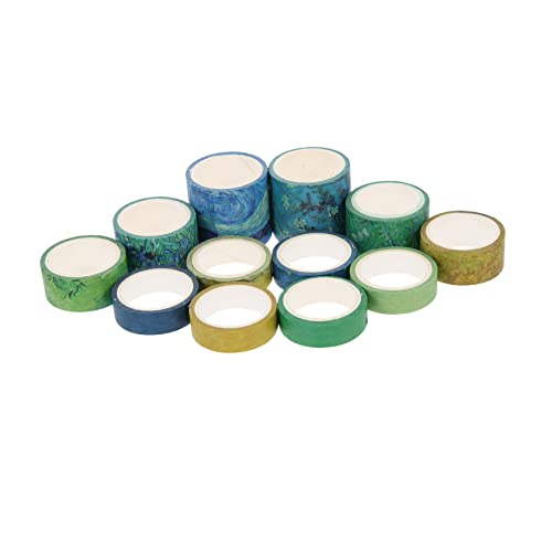 MUELODSIC 12Rollen Washi Tape DIY Geschenkbänder Dekorative Papierklebebänder für Scrapbooking Einfache Muster Wiederverwendbar Notizbücher Kalender von MUELODSIC