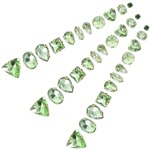 MUELODSIC 130 Stück Teiliges Glas Krallen Strasssteine zum Aufnähen Hellgrün Vielseitig für DIY Kleidung Schuhe Taschen Dekoration Dreidimensionale Textur Langlebige Farbe für Hochzeit und MUELODSIC 130 Stück Teiliges Glas Krallen Strasssteine zum Aufnähen Hellgrün Vielseitig für DIY Kleidung Schuhe Taschen Dekoration Dreidimensionale Textur Langlebige Farbe für Hochzeit und von MUELODSIC