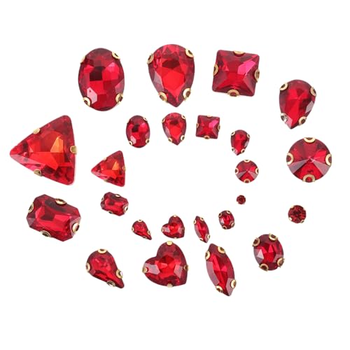 MUELODSIC 130 Stück Teiliges Glas Strasssteine zum Aufnähen mit Roter Krallenfassung Farbintensive DIY Bastelsteine für Kleidungsaccessoires Schuhe Taschen und Hochzeitsdekoration MUELODSIC 130 Stück Teiliges Glas Strasssteine zum Aufnähen mit Roter Krallenfassung Farbintensive DIY Bastelsteine für Kleidungsaccessoires Schuhe Taschen und Hochzeitsdekoration von MUELODSIC