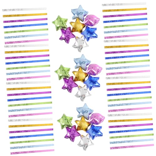 MUELODSIC 140 Stück Teiliges Origami Papierstreifen Doppelseitig Farbig Faltpapier für DIY Sternenpapier Basteln Scrapbooking und Partydekoration Geeignet von MUELODSIC