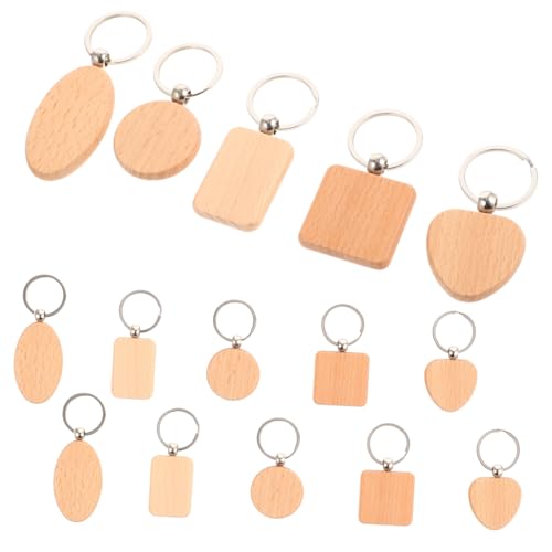 MUELODSIC 15 Stück Teiliges Massivholz Schlüsselanhänger aus Buchenholz Blanko DIY Schlüsselringe in Formen Rund Herz Rechteck Oval Beschriftbar für Basteln und Geschenke MUELODSIC 15 Stück Teiliges Massivholz Schlüsselanhänger aus Buchenholz Blanko DIY Schlüsselringe in Formen Rund Herz Rechteck Oval Beschriftbar für Basteln und Geschenke von MUELODSIC