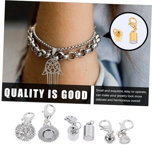 MUELODSIC 16 Stück Teiliges DIY Schmuck Magnetverschluss aus Langlebiger Eleganter Zylindrischer Magnetverschluss in Gold und Silber für Handgemachte Halsketten und Armbänder Einfach zu von MUELODSIC