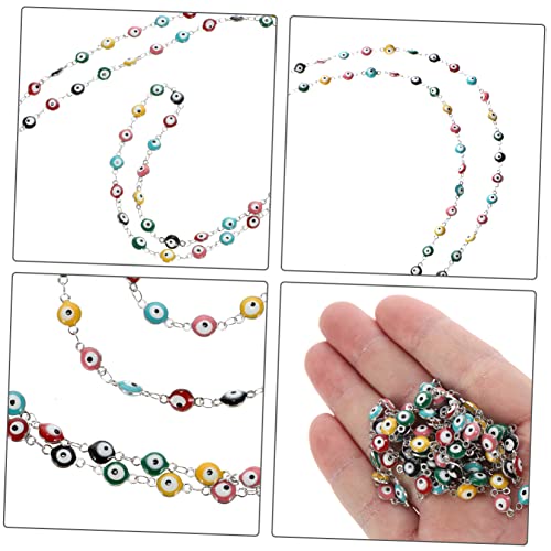 MUELODSIC 1M Augen Perlenkette für DIY Schmuckherstellung Emaille Augenperlen für Armbänder und Halsketten Halloween Bastelzubehör Langlebig und Vielseitig Einsetzbar von MUELODSIC