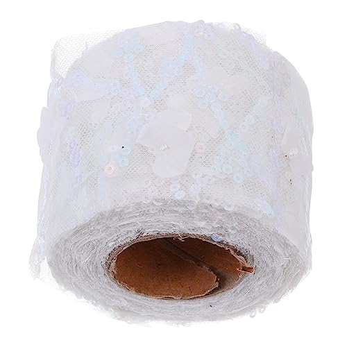 MUELODSIC 1Rolle DIY Nähband Dünnem Organza mit Pailletten für Geburtstagsgeschenke Hochzeitsdekoration und Handwerksprojekte Einfach Zuschneidbar und Anpassbar von MUELODSIC