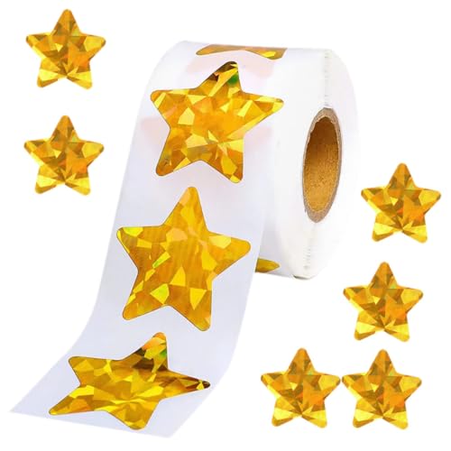 MUELODSIC 1Rolle Goldene Sternen Aufkleber Selbstklebende Holographische Metallfolie Sticker für Scrapbooking DIY Projekte und Dekoration für Alben Grußkarten und Mehr MUELODSIC 1Rolle Goldene Sternen Aufkleber Selbstklebende Holographische Metallfolie Sticker für Scrapbooking DIY Projekte und Dekoration für Alben Grußkarten und Mehr von MUELODSIC