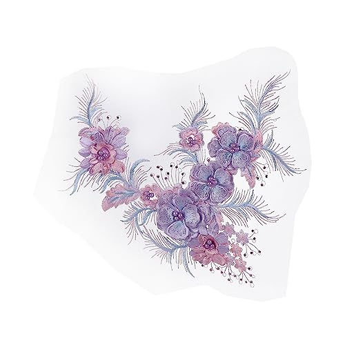 MUELODSIC 1Stück Blumenstickerei Applikationsaufnäher mit Perlen Handgefertigter Kleidungszubehör Patch Einzigartiges Design für Bekleidungsdekoration Erforderlich von MUELODSIC