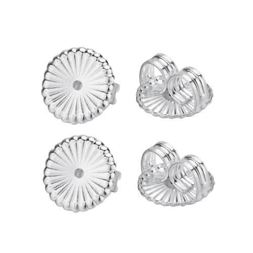 MUELODSIC 2 Paar Ohrstecker Verschluss Padded Ohrstecker Backs Große Zubehör für Damen und Mädchen Langelebige und Sichere Stopper aus Hochwertigem Silber von MUELODSIC