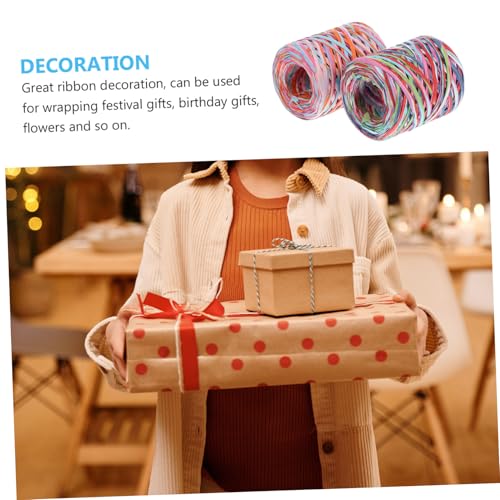 MUELODSIC 2 Rollen Buntes Raffia Papier Geschenkband DIY Packpapier Schnur für Geschenkverpackung Haarband Party Festdekoration Langlebiges Bastband für Kreative Bastelprojekte MUELODSIC 2 Rollen Buntes Raffia Papier Geschenkband DIY Packpapier Schnur für Geschenkverpackung Haarband Party Festdekoration Langlebiges Bastband für Kreative Bastelprojekte von MUELODSIC