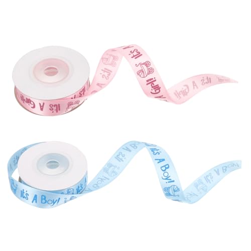 MUELODSIC 2 Rollen Satinbänder Taufe Geschenkband Blau Rosa DIY Geschenkverpackung Schleifen Bastelband Festliche Dekoration für Babyparty und Taufe MUELODSIC 2 Rollen Satinbänder Taufe Geschenkband Blau Rosa DIY Geschenkverpackung Schleifen Bastelband Festliche Dekoration für Babyparty und Taufe von MUELODSIC