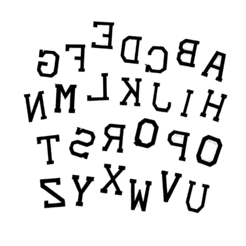 MUELODSIC 2 Sätze Selbstklebende Buchstaben Stickerei Patches Alphabet Aufnäher DIY Kleidung Applikation Nähen Dekoration Zubehör von MUELODSIC
