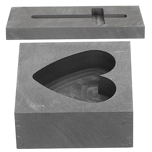 MUELODSIC 2 Stck Graphit Gießform Herz Kreuz Form Gussform für Gold Silber Kupfer Aluminium Messing DIY Schmuckgießen Robust und Einfache Handhabung von MUELODSIC