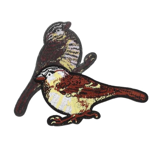 MUELODSIC 2 Stück Bestickter Logo Bird Badge Logo Stickerei trimmen Eisen auf Flecken für Kleidung Patch-Stickerei individueller Stickaufnäher neuer Stickstiftungsaufkleber Robin Patch Stoff von MUELODSIC