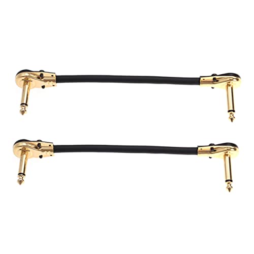 MUELODSIC 2 Stück Gitarren Patch Kabel Professionelle Verbindung für Instrumente Goldbeschichtete Stecker Geeignet für Gitarre und Audioequipment von MUELODSIC
