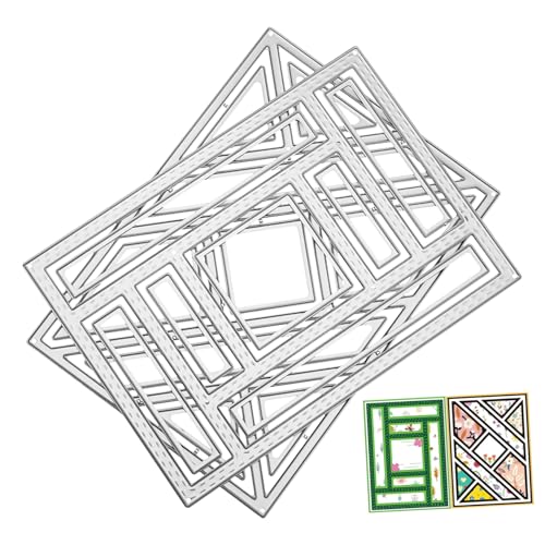 MUELODSIC 2 Stück Metall Stanzschablonen Teilig Geometrisch Langlebig Robust für DIY Karten Scrapbooking Hintergrund Prägevorlagen Vielseitig Einsetzbar Stabile Stanzformen für MUELODSIC 2 Stück Metall Stanzschablonen Teilig Geometrisch Langlebig Robust für DIY Karten Scrapbooking Hintergrund Prägevorlagen Vielseitig Einsetzbar Stabile Stanzformen für von MUELODSIC