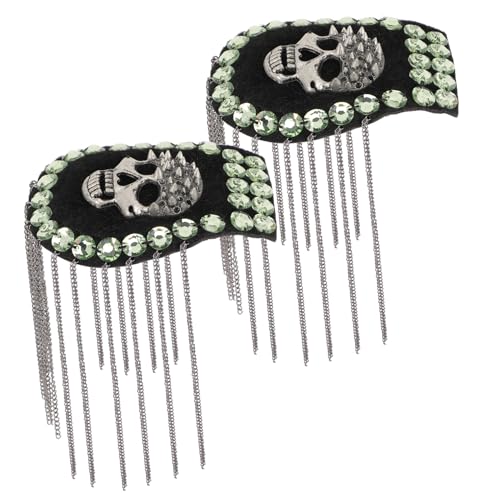 MUELODSIC 2 Stück Punk Schulterklappen mit Quaste Langlebige Epauletten für Kostüme Uniformen Captain und Halloween Vielseitige Mode Schulterabzeichen Applikation für Damen und Herren von MUELODSIC