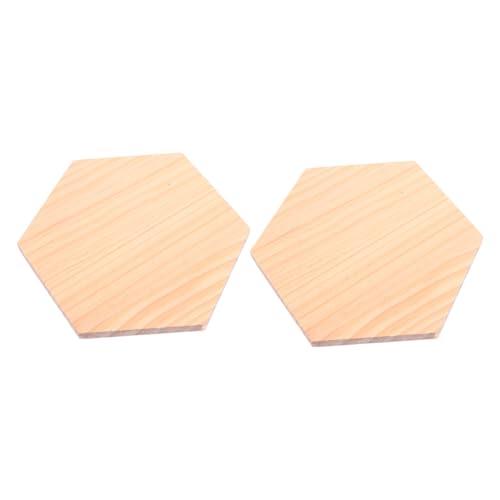 MUELODSIC 2 Stück Sechseckige Holzplatten aus Massivem Naturholz Kantenlänge Unbehandelt für DIY Bastelarbeiten Handmalerei Weihnachtsdeko und Kreative Holzgravuren von MUELODSIC