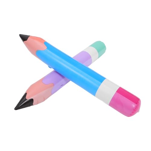 MUELODSIC 2 Stück Teiliges Aufblasbares Buntstift Farbenfrohe PVC Party Dekoration Dekorative Riesen Bleistift Requisite für Schulfeiern Geburtstage und Festliche Anlässe von MUELODSIC