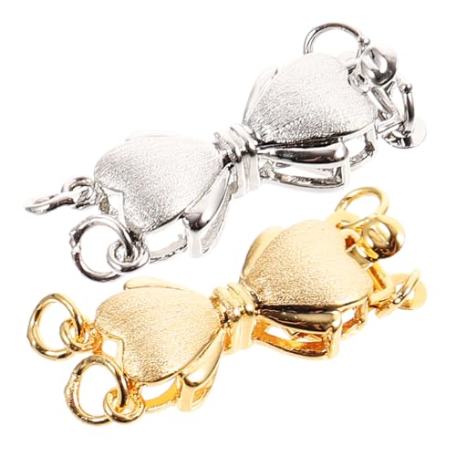 MUELODSIC 2 Stück Teiliges Perlenketten Metallverschluss DIY Schmuckverbinder für Halsketten Armbänder Langlebig Einfach zu Befestigen Modisch Geeignet für Kreative Schmuckherstellung von MUELODSIC
