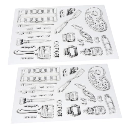 MUELODSIC 2 Stück Teiliges Silikon Stempelset Transparent DIY Klarer Stempel Vielseitig Verwendbar für Scrapbooking Kartengestaltung Kreative Dekoration Langlebig Formstabil MUELODSIC 2 Stück Teiliges Silikon Stempelset Transparent DIY Klarer Stempel Vielseitig Verwendbar für Scrapbooking Kartengestaltung Kreative Dekoration Langlebig Formstabil von MUELODSIC