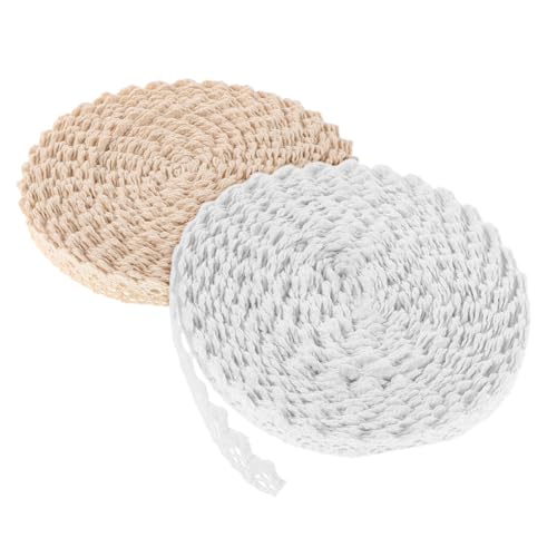 MUELODSIC 2 Stück Teiliges Vintage Spitzenband aus Baumwolle Breit Feine Häkelspitze mit Floralem Muster Vielseitiges Dekorationsband für Hochzeit Nähen Scrapbooking und Diy-bastelprojekte MUELODSIC 2 Stück Teiliges Vintage Spitzenband aus Baumwolle Breit Feine Häkelspitze mit Floralem Muster Vielseitiges Dekorationsband für Hochzeit Nähen Scrapbooking und Diy-bastelprojekte von MUELODSIC