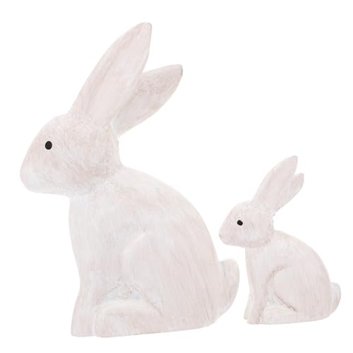 MUELODSIC 2 Stück Tierornamente Aus Holz Statue Dekorationen Basteln Hasen Kaninchen Lehrreich Leer Handwerk Diy-tiere Aus Holz Für Holzschmuck Zum Bemalen Holzausschnitte Hölzern von MUELODSIC