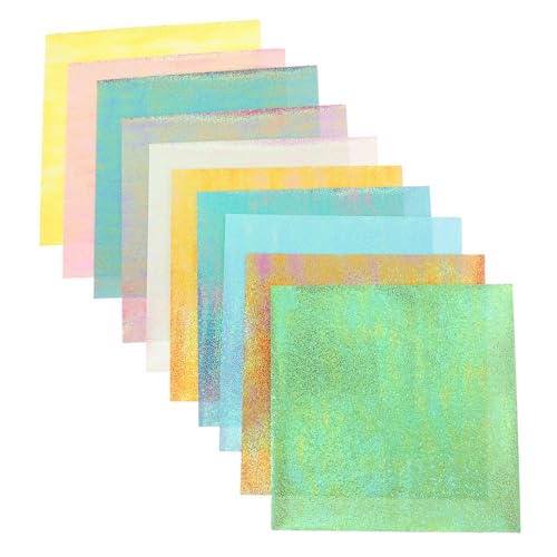 MUELODSIC 20 Blatt Glänzendes Origami papier Schillerndes Bastelpapier mit Glitzereffekt Quadratisch für DIY Bastelprojekte Scrapbooking Handgemachte Kunstwerke Geeignet für Anfänger von MUELODSIC